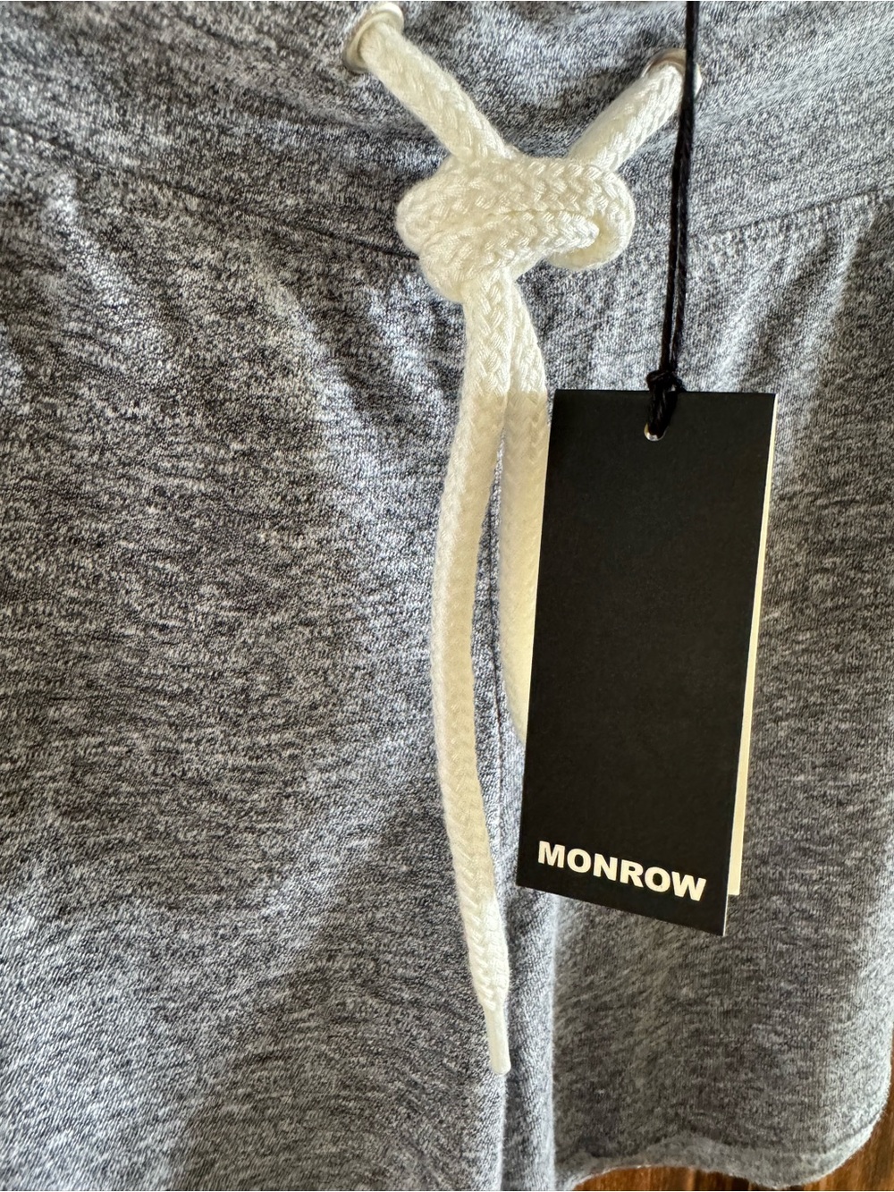 MONROW•TEXTURED TRI-BLEND VINTAGE SHORT•GRANITE•SIZE S - Picture 8 of 12